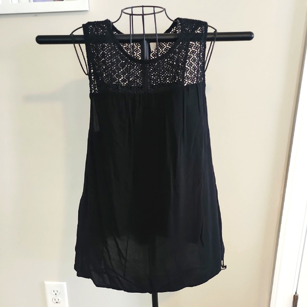 New Elegant Black Lace Women's Top